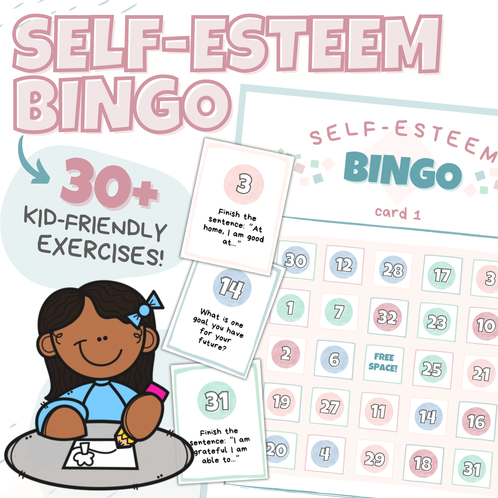 Self-Esteem Bingo Game Printable Pdf intended for Free Printable Self Esteem Bingo