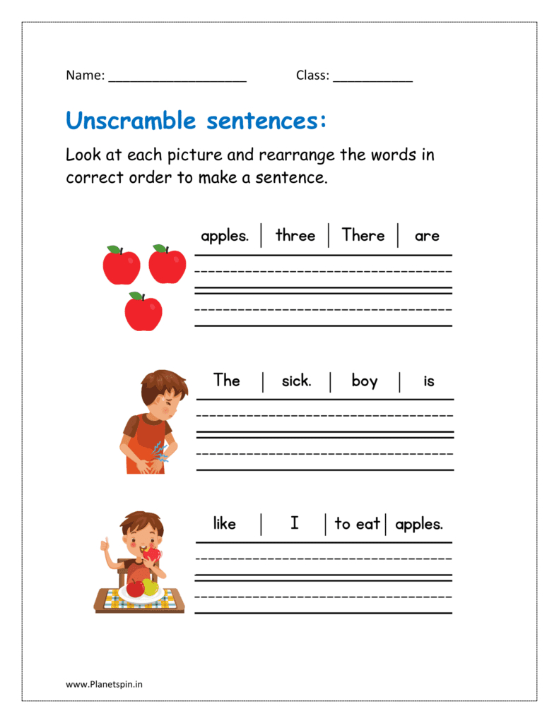 Sentence Scramble Worksheet Pdf For Kindergarten | Planetspin.in In Free Printable Scrambled Sentences Worksheets Sentence Scramble Worksheet Pdf For Kindergarten | Planetspin.in In Free Printable Scrambled Sentences Worksheets