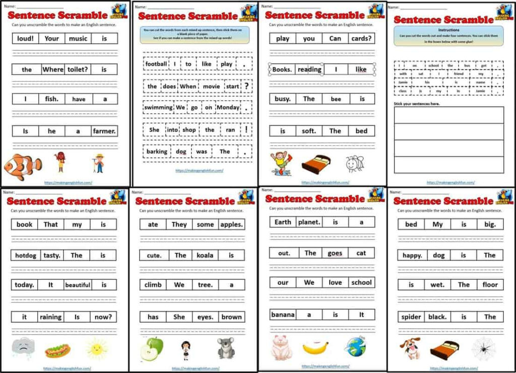 Sentence Scramble Worksheetsmaking English Fun Regarding Free Printable Scrambled Sentences Worksheets Sentence Scramble Worksheetsmaking English Fun Regarding Free Printable Scrambled Sentences Worksheets