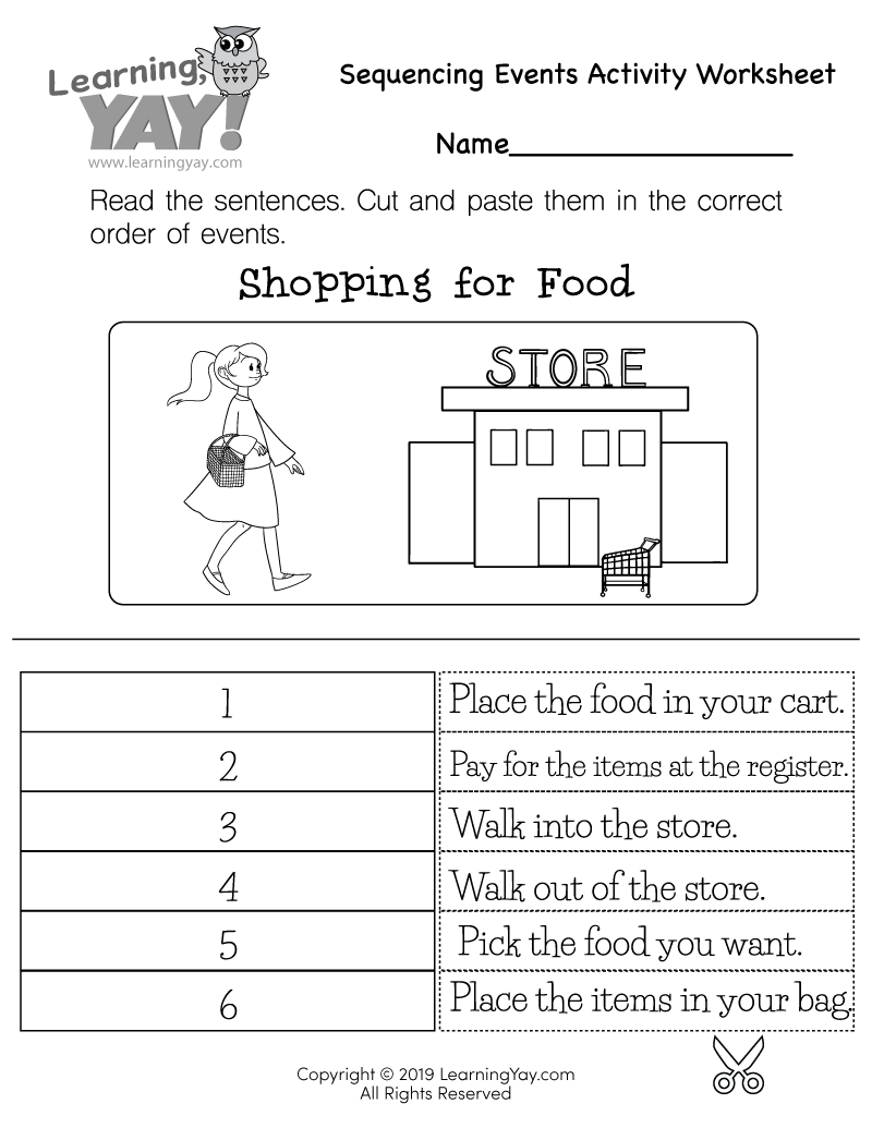 Sequencing Events Activity Worksheet For 1St Grade (Free Printable) intended for Free Printable Sequencing Worksheets For Kindergarten