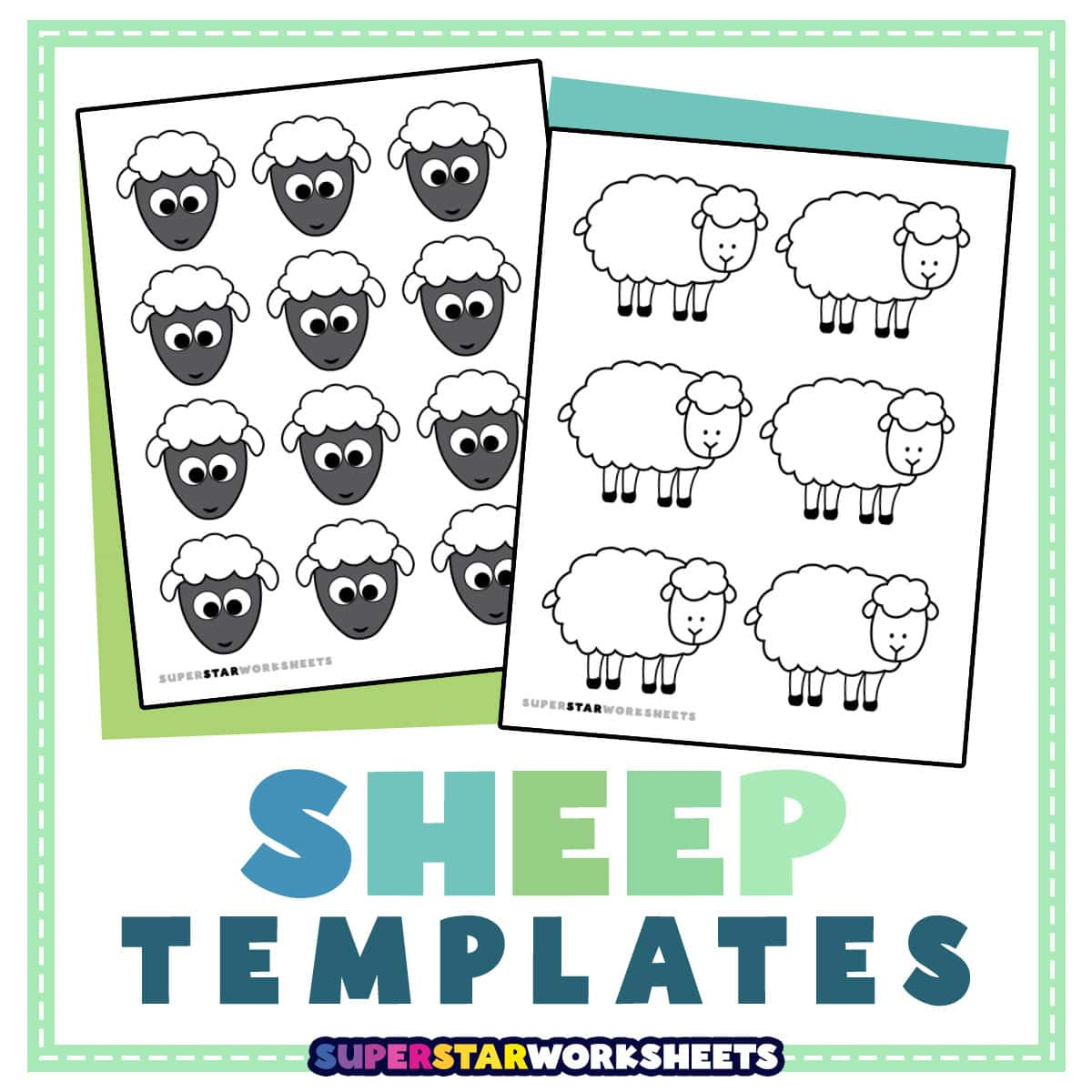 Sheep Template (Free Printables) - Superstar Worksheets with Free Printable Pictures of Sheep