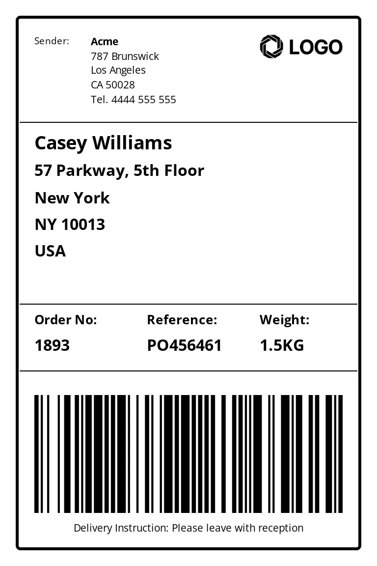 Shipping Label Template - Pdf Generation Api throughout Free Printable Shipping Label Template