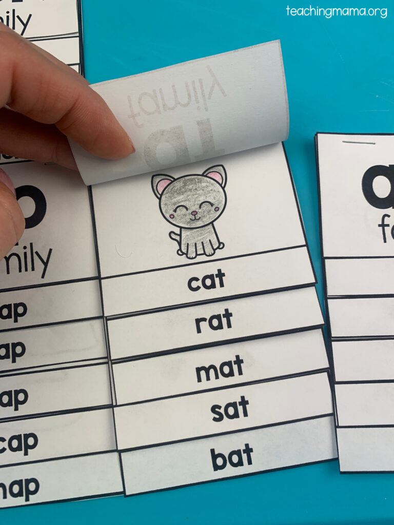 Short A Word Family Flip Books - Teaching Mama within Free Printable Word Family Mini Books