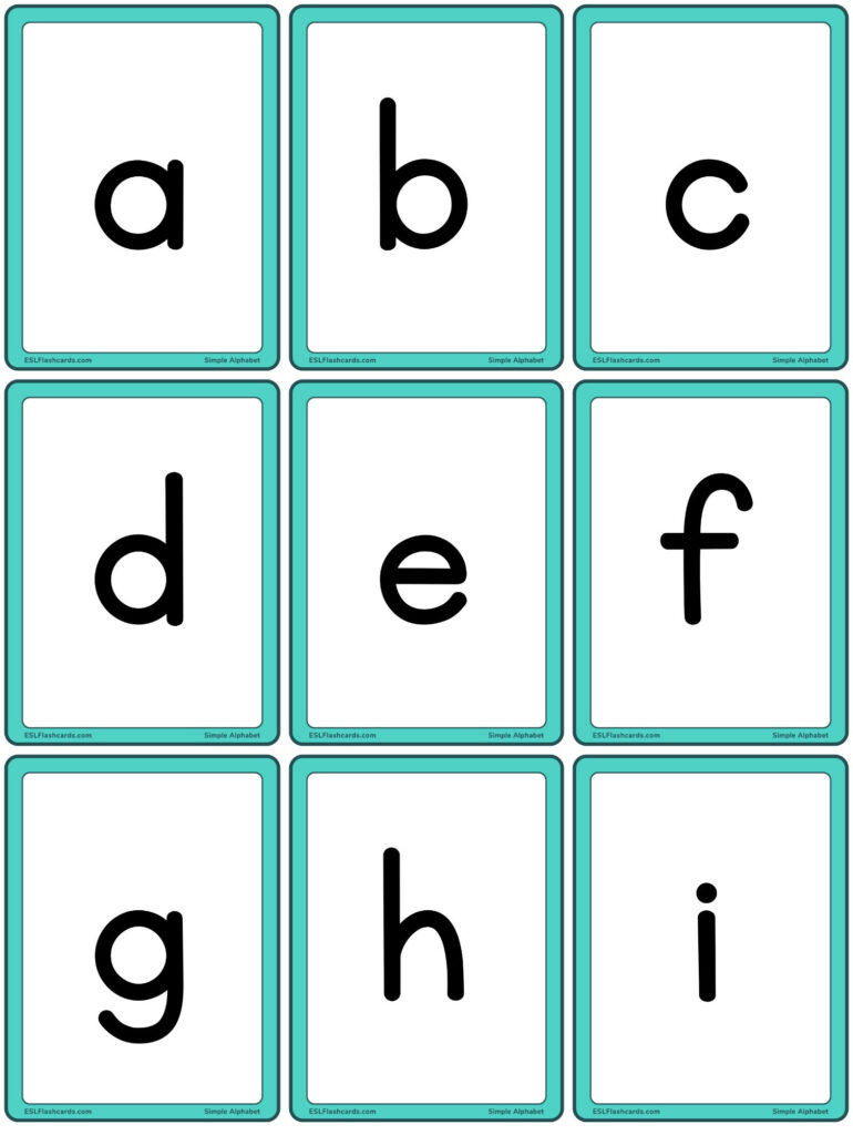 Simple Alphabet – Esl Flashcards Intended For Free Printable Abc Flashcards With Pictures