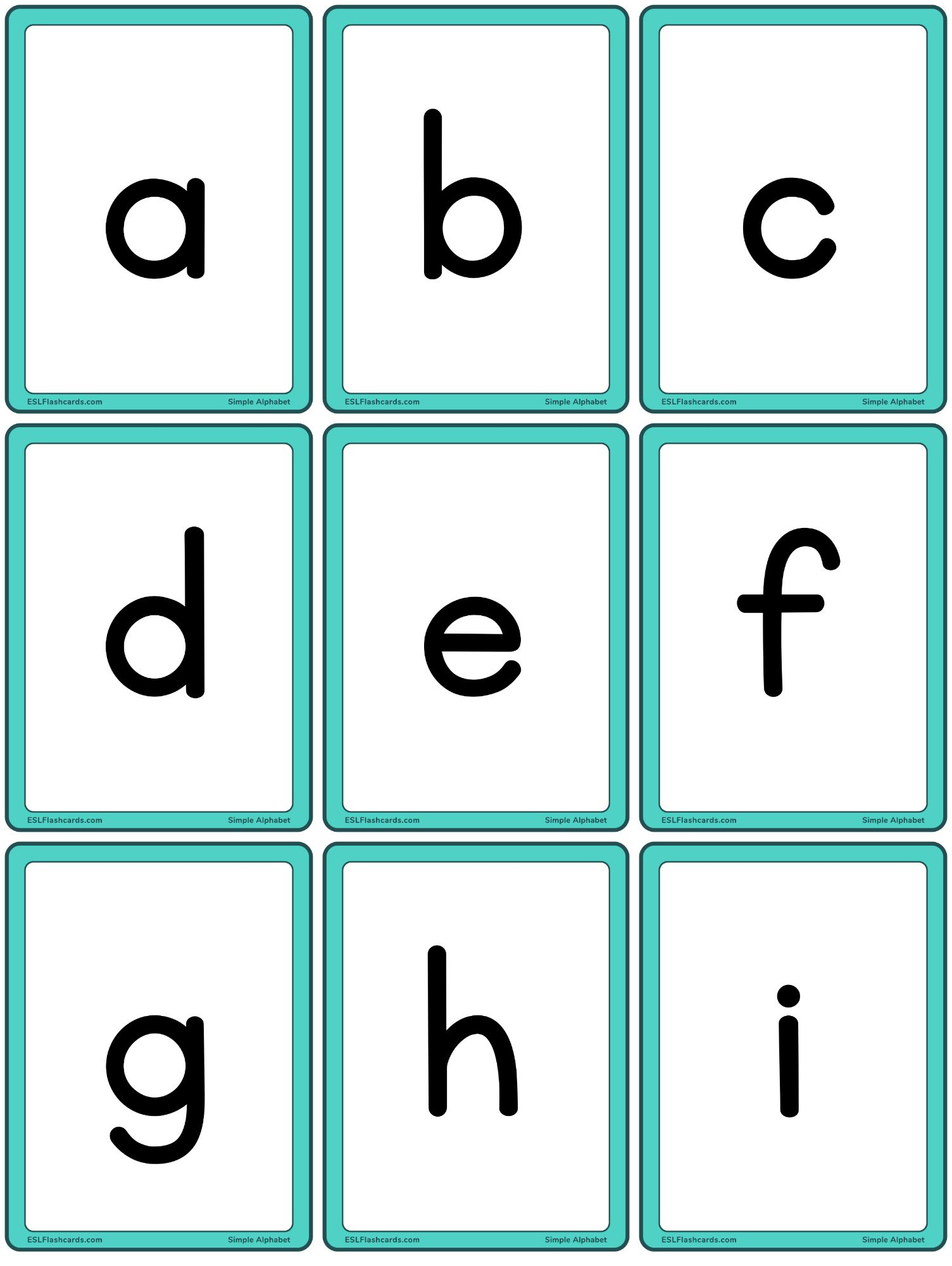 Simple Alphabet – Esl Flashcards intended for Free Printable Abc Flashcards With Pictures