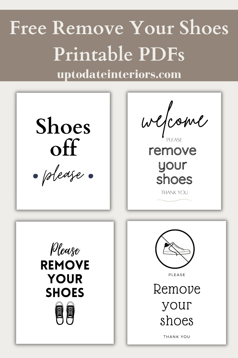 Simplistic And Modern Free Printable Shoes Off Signs - pertaining to Free Printable Remove Your Shoes Sign