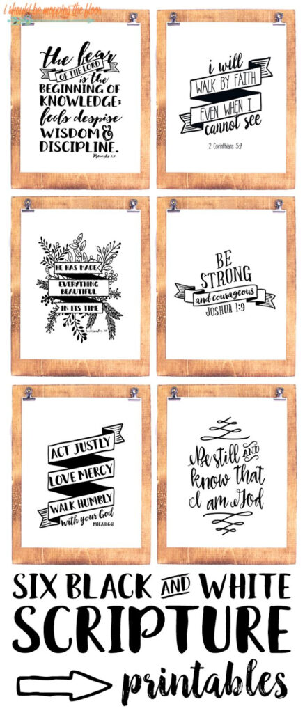 Six Black And White Scripture Printables Pertaining To Free Printable Bible Verses To Frame Six Black And White Scripture Printables Pertaining To Free Printable Bible Verses To Frame