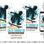 Skateboard Birthday Invitation Skateboard Invite Skateboarding For Free Printable Skateboard Birthday Party Invitations