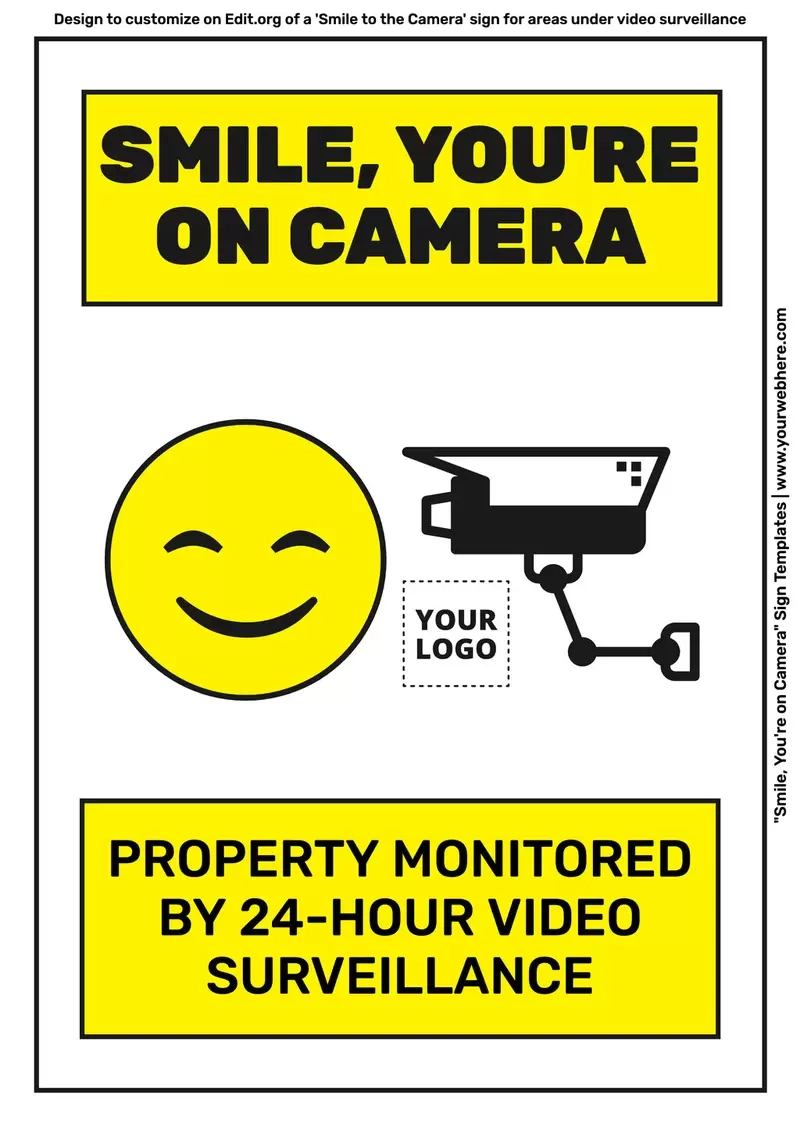 Smile, You Are On Camera Sign Templates for Free Printable Smile Your on Camera