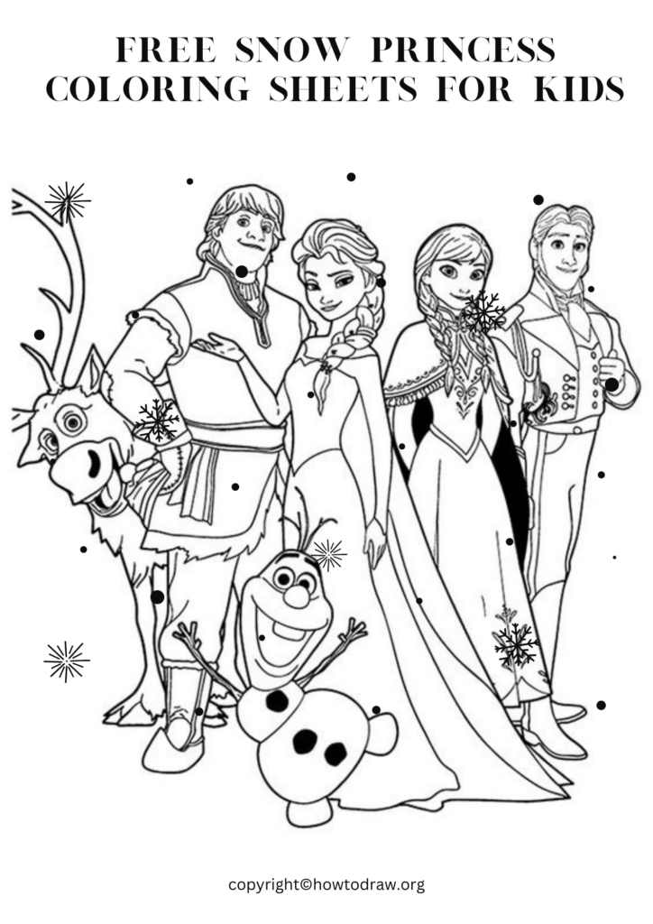 Snow Princess Coloring Page For Kids [Free Printable] Pertaining To Free Printable Princess Coloring Pages