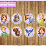 Sofia The First Toppers Instant Download, Printable Princess Inside Free Printable Sofia Cupcake Toppers