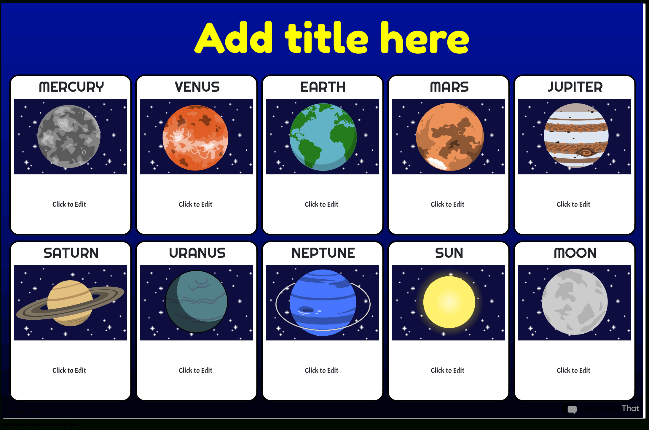 Solar System Posters: Customize &amp;amp; Print | Storyboard That regarding Solar System Charts Free Printable