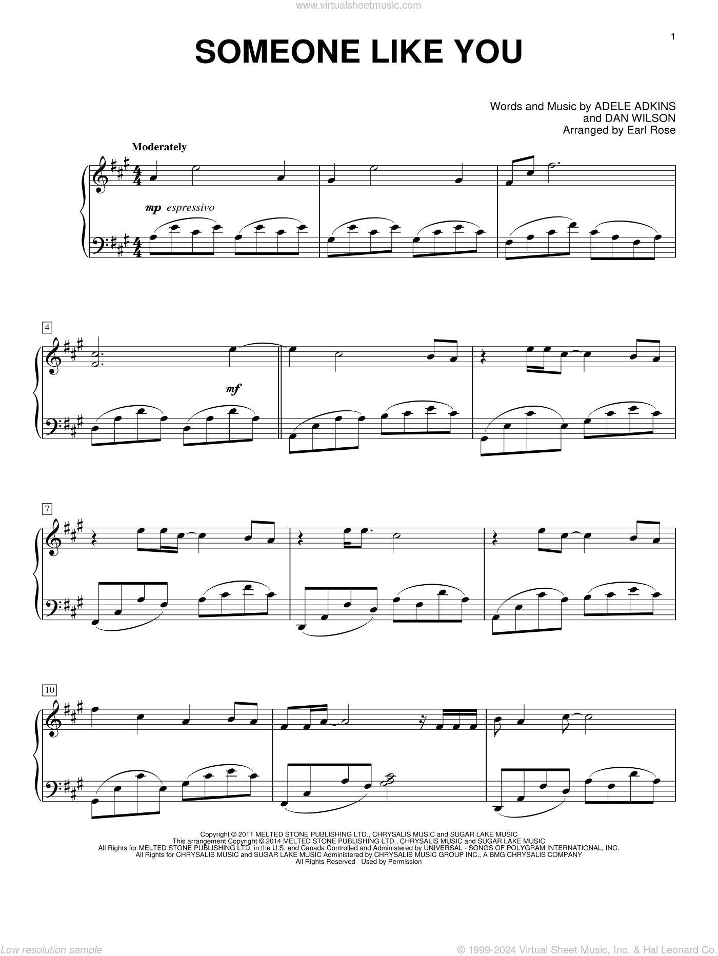 Someone Like You Sheet Music For Piano Solo (Pdf) V2 for Free Printable Sheet Music Adele Someone Like You