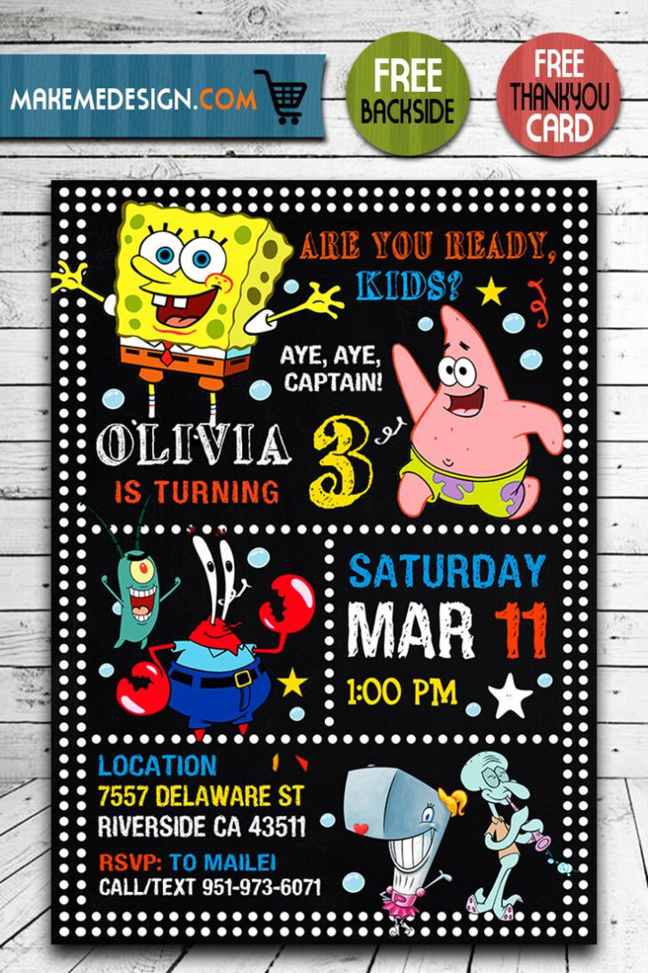 Spongebob Free Printable Invitations