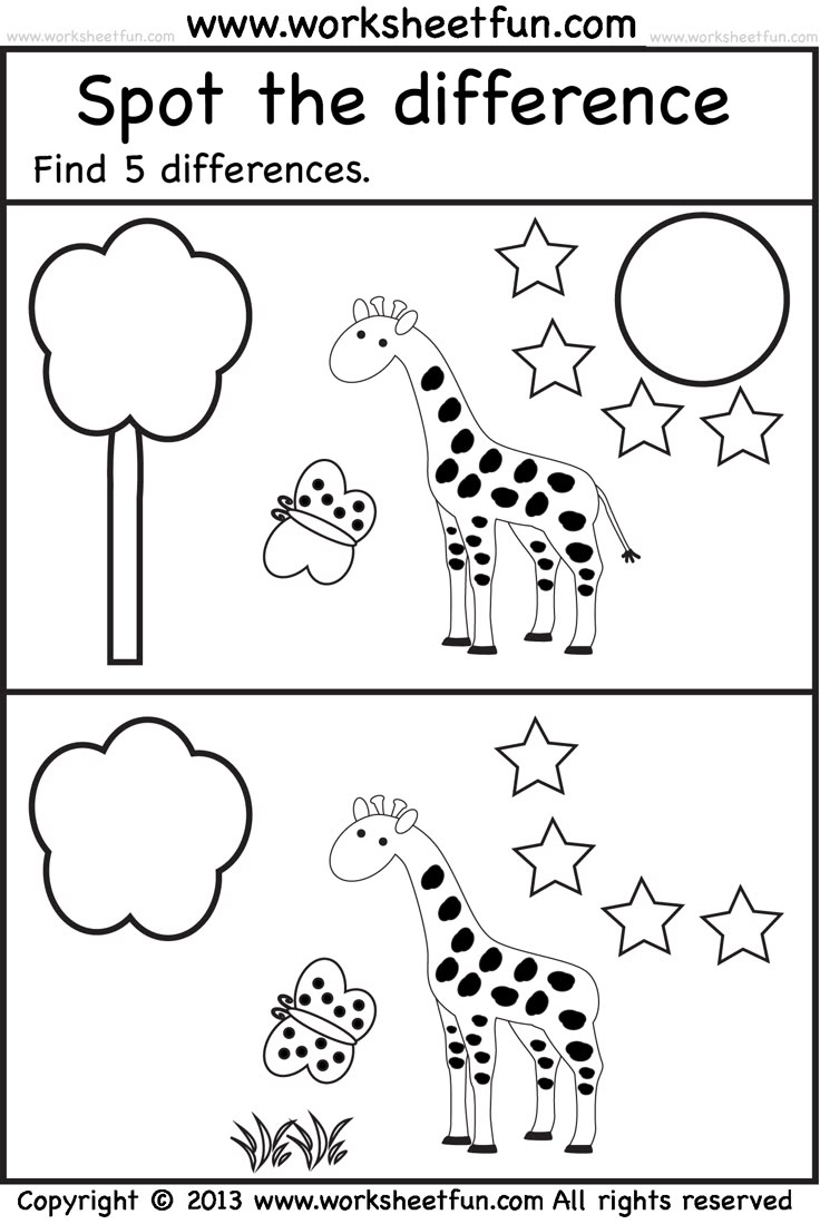 Spot The Difference – One Worksheet / Free Printable Worksheets in Free Printable Spot the Difference Worksheets