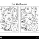 Spot The Difference Puzzle Black And White Stock Photos & Images Within Free Printable Spot The Difference Worksheets