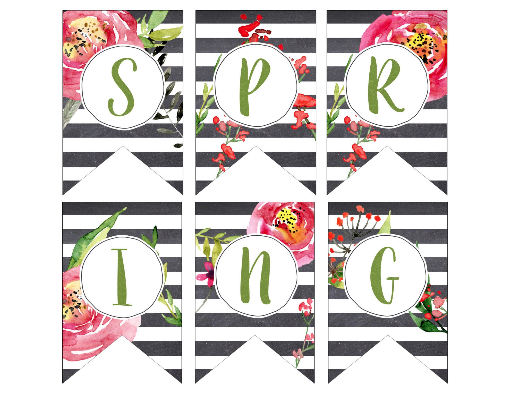 Spring Banner Printable {Spring Decorations} - Paper Trail Design with Free Printable Spring Decorations