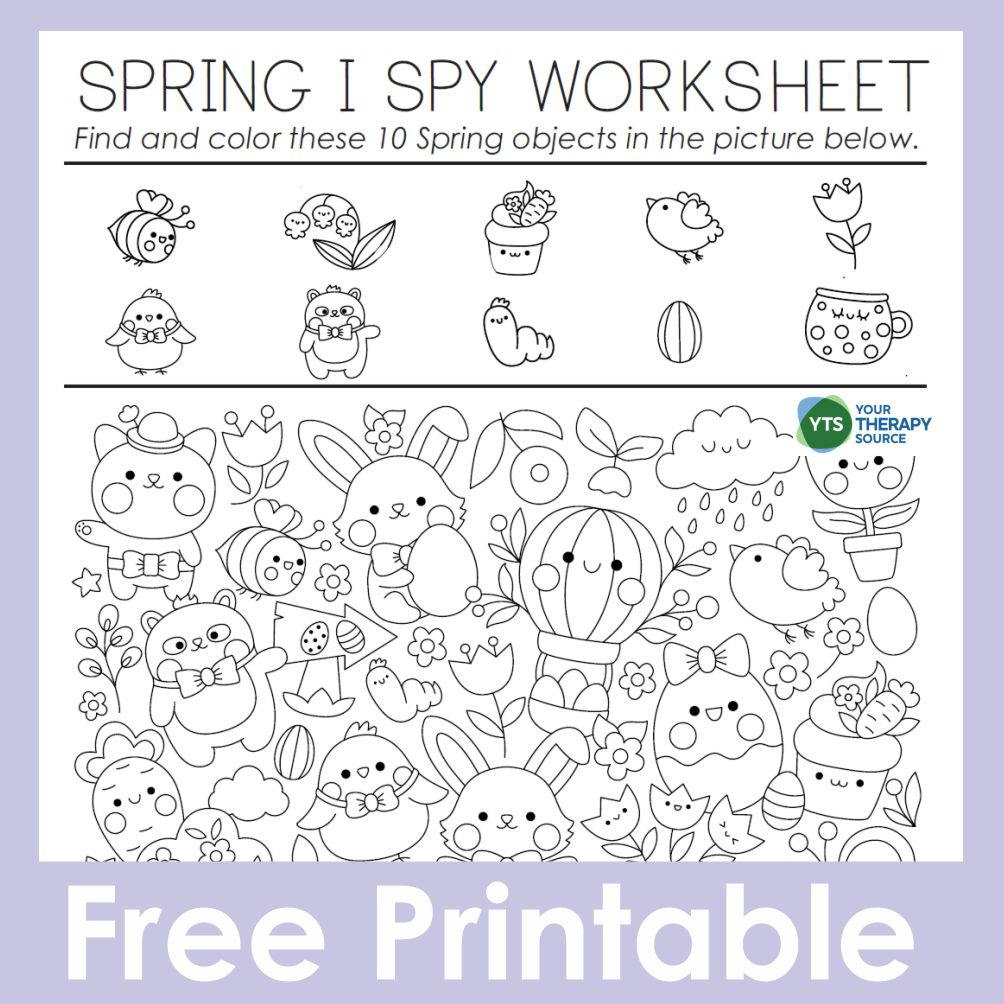 Spring I Spy Worksheet - Free - Your Therapy Source with regard to Free Printable Spring Worksheets For Kindergarten