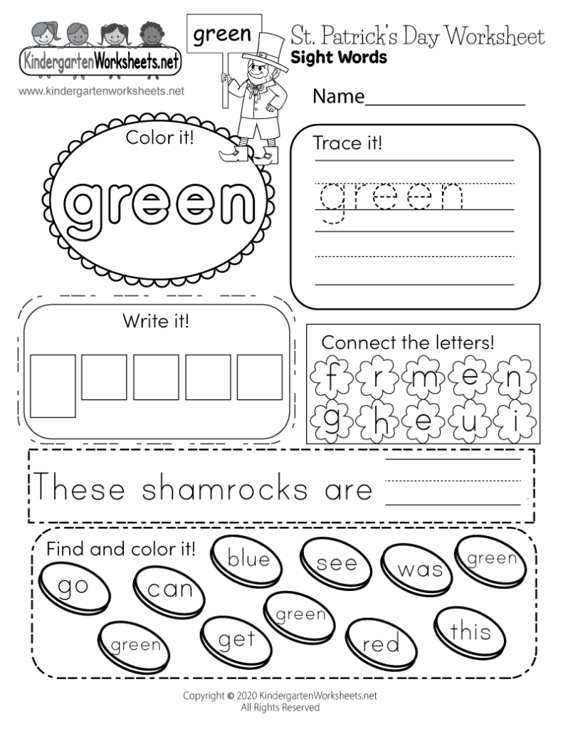 St. Patrick&<h2>039;S Day Sight Words Worksheet Free Printable, Digital Inside Free Printable St Patrick Day Worksheets St. Patrick&<h2>039;S Day Sight Words Worksheet Free Printable, Digital Inside Free Printable St Patrick Day Worksheets