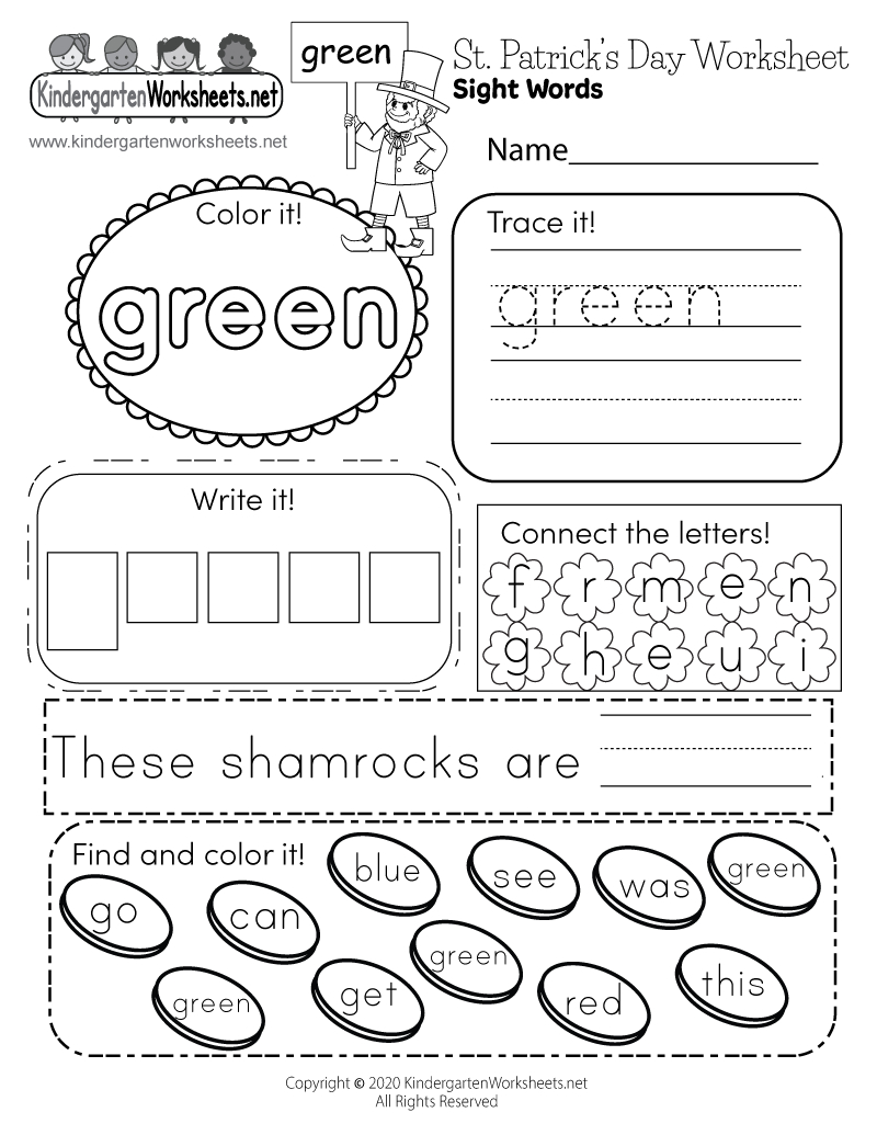 St. Patrick&amp;</p>
<h2>039;S Day Sight Words Worksheet - Free Printable, Digital inside Free Printable St Patrick Day Worksheets