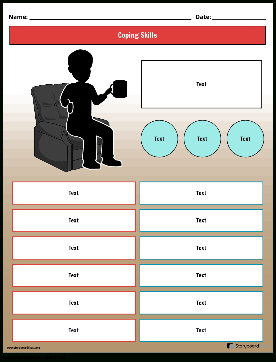 Storyboard That: Free Coping Skills Worksheets For Kids with regard to Free Printable Coping Skills Worksheets