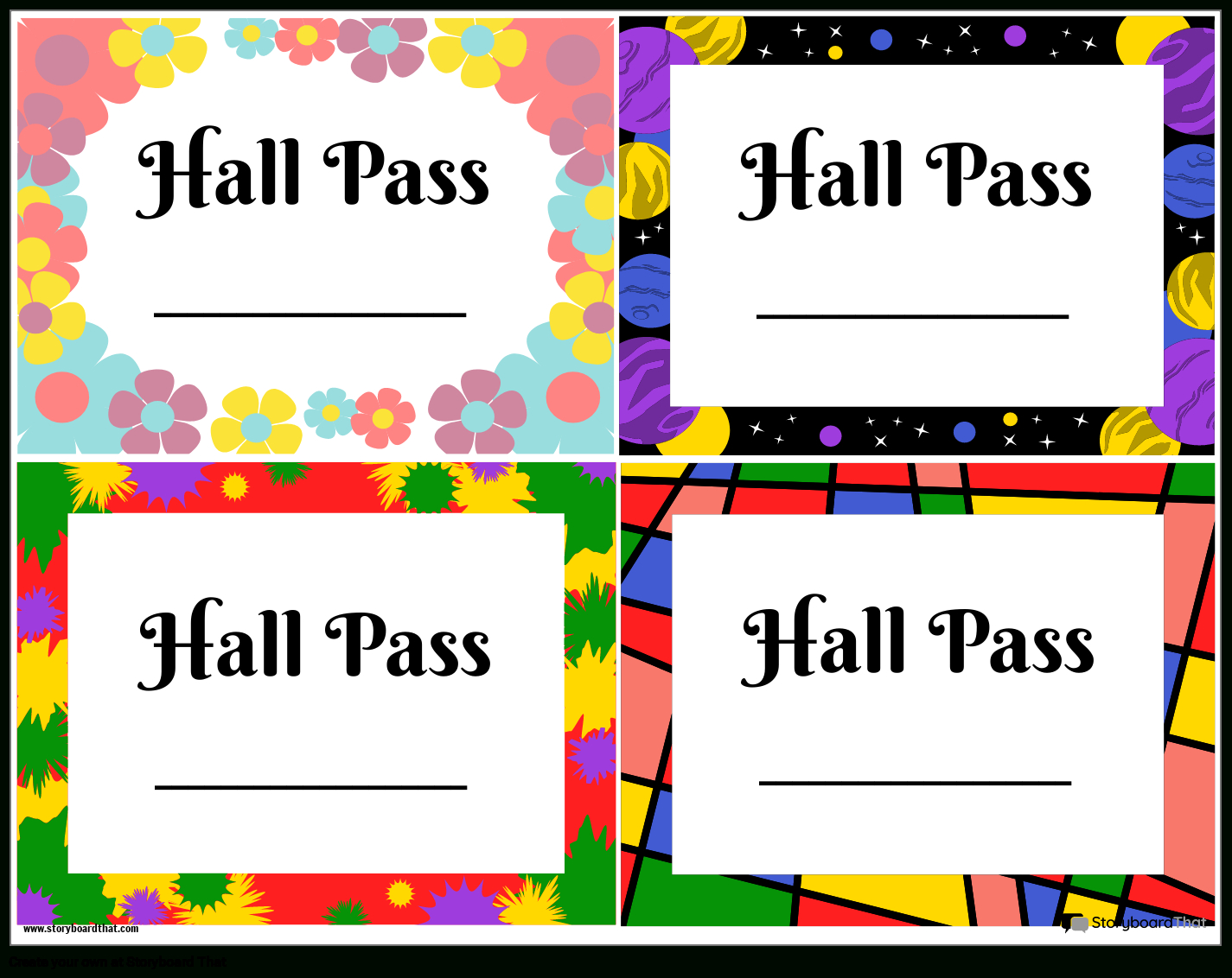 Storyboard That: Free Printable Hall Passes For Classrooms inside Free Printable Hall Pass Template