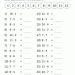 Subtraction Facts Worksheets 1St Grade Within Free Printable First Grade Math Worksheets