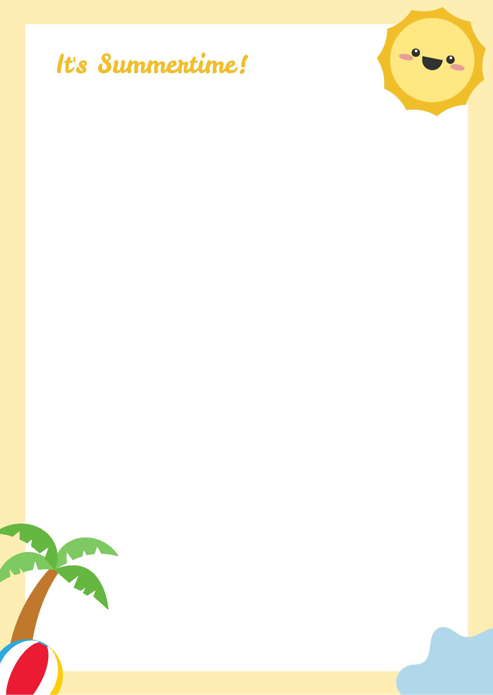 Summer Page Border In Illustrator, Word, Google Docs - Download regarding Free Printable Summer Borders
