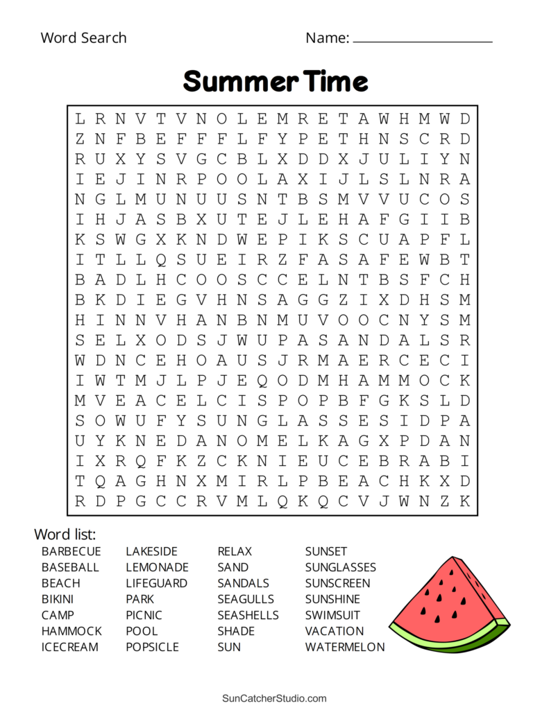 Summer Word Search (Free Printable Puzzles) – Free Printables In Free Printable Summer Puzzles