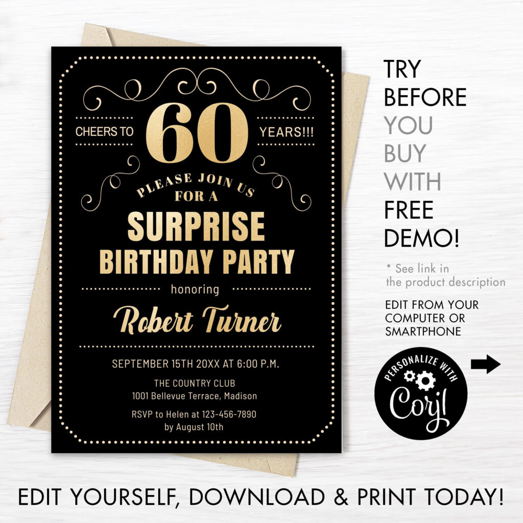 Surprise 60Th Birthday Party Invitation Instant Download Digital In Free Printable Surprise 60Th Birthday Invitations Surprise 60Th Birthday Party Invitation Instant Download Digital In Free Printable Surprise 60Th Birthday Invitations