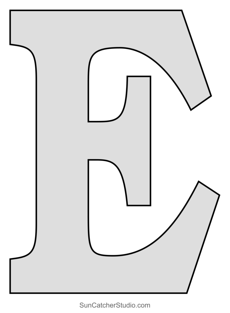 Tall Block Serif Printable Letter Stencils (Numbers And Alphabet For Free Printable Alphabet Stencils Templates