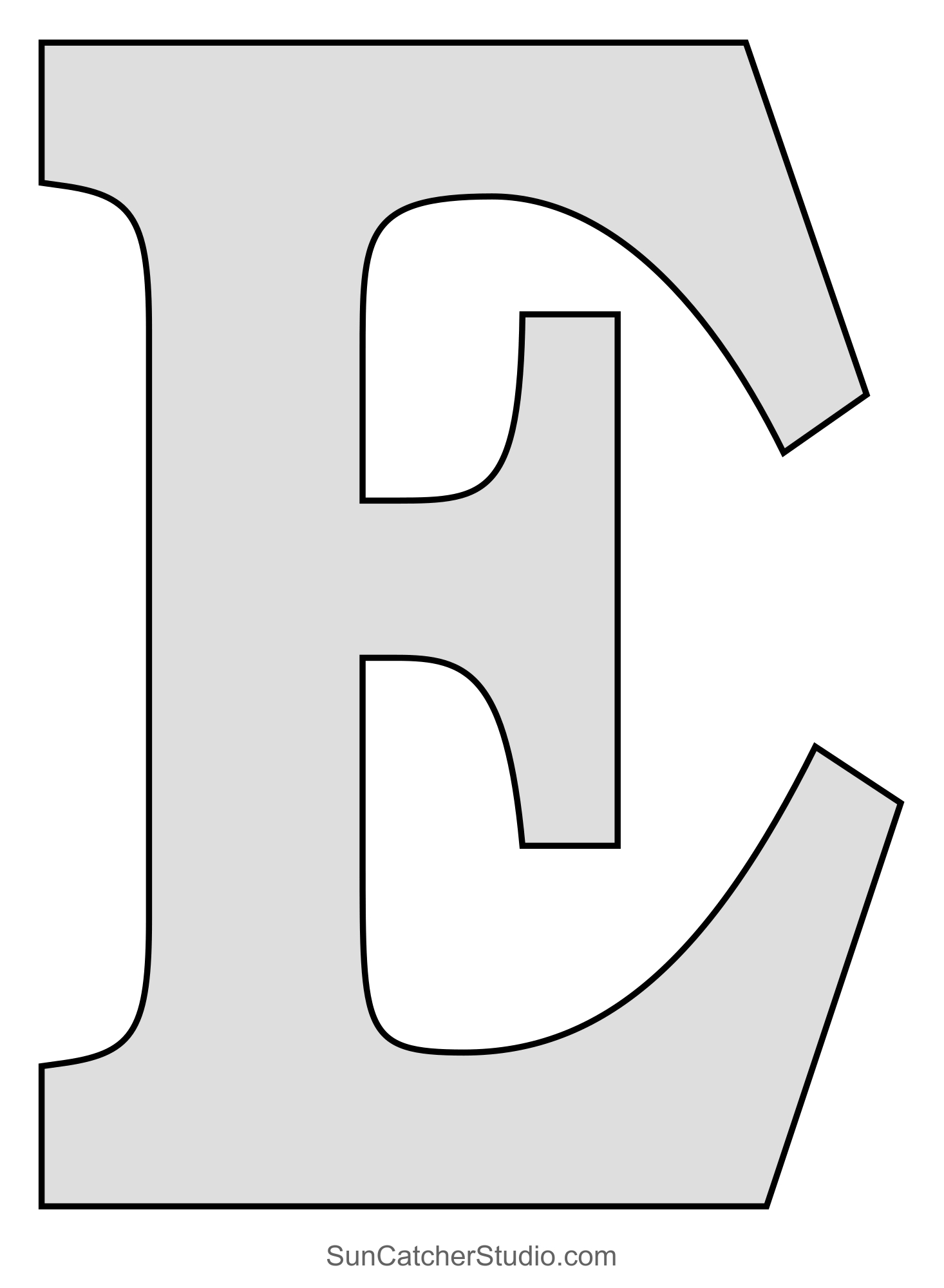 Tall Block Serif Printable Letter Stencils (Numbers And Alphabet for Free Printable Alphabet Stencils Templates