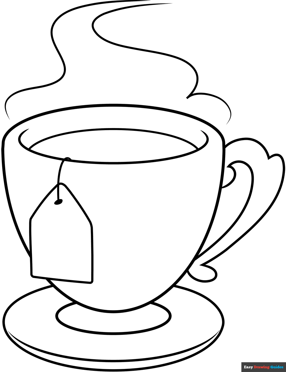 Tea Cup Coloring Page | Easy Drawing Guides inside Free Printable Tea Cup Coloring Pages