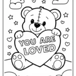 Teddy Bear With Heart Coloring Pages (7 Free Printables)   Cute Regarding Teddy Bear Coloring Pages Free Printable