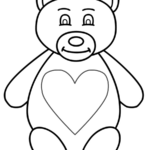 Teddy Bear With Large Heart   Coloring Page (Animals) For Teddy Bear Coloring Pages Free Printable