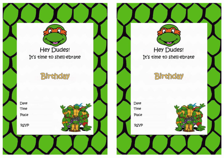 Free Printable Tmnt Birthday Party Invitations