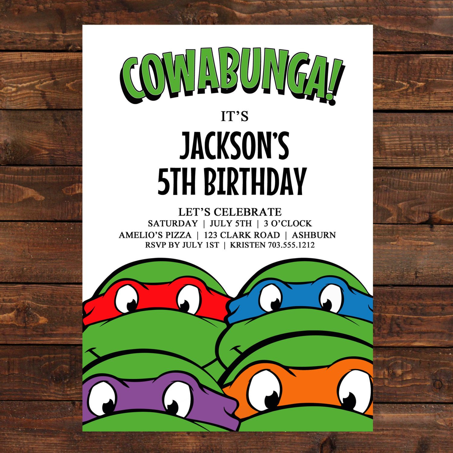 Teenage Mutant Ninja Turtles Birthday Party Invitations intended for Free Printable Tmnt Birthday Party Invitations
