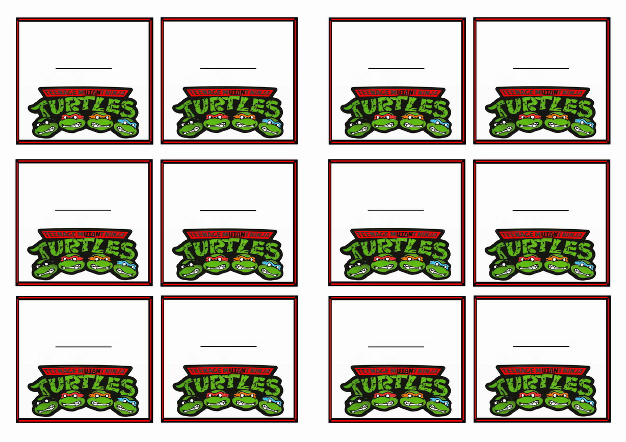 Teenage Mutant Ninja Turtles Name Tags – Birthday Printable pertaining to Free Printable Tmnt Food Labels