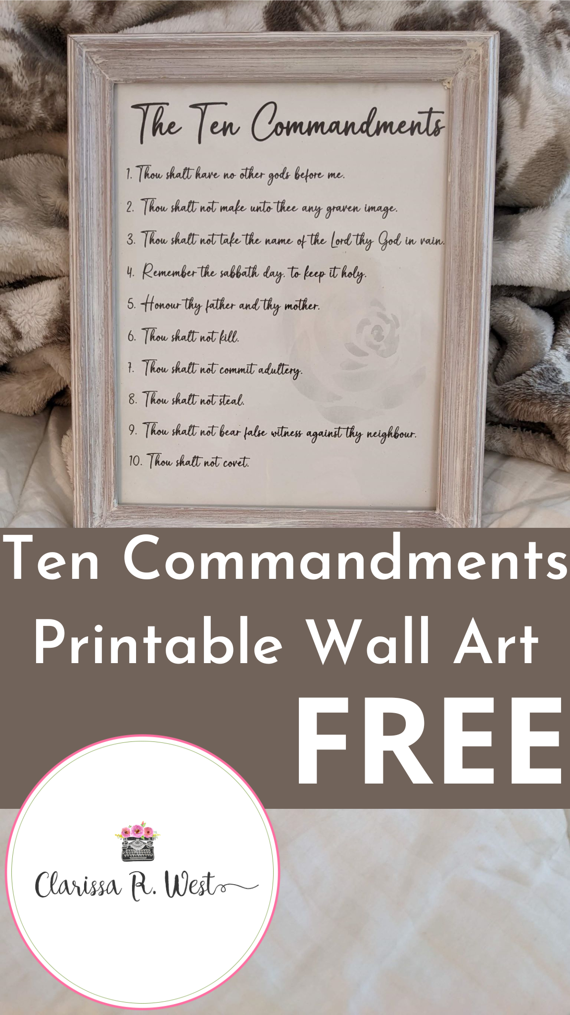 Ten Commandments Printable Wall Art | Free • Clarissa R. West throughout Free Catholic Ten Commandments Printable