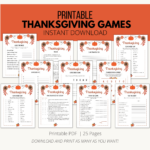 Thanksgiving Games Printable {Downloadable Pdf} For Thanksgiving Games Printable Free