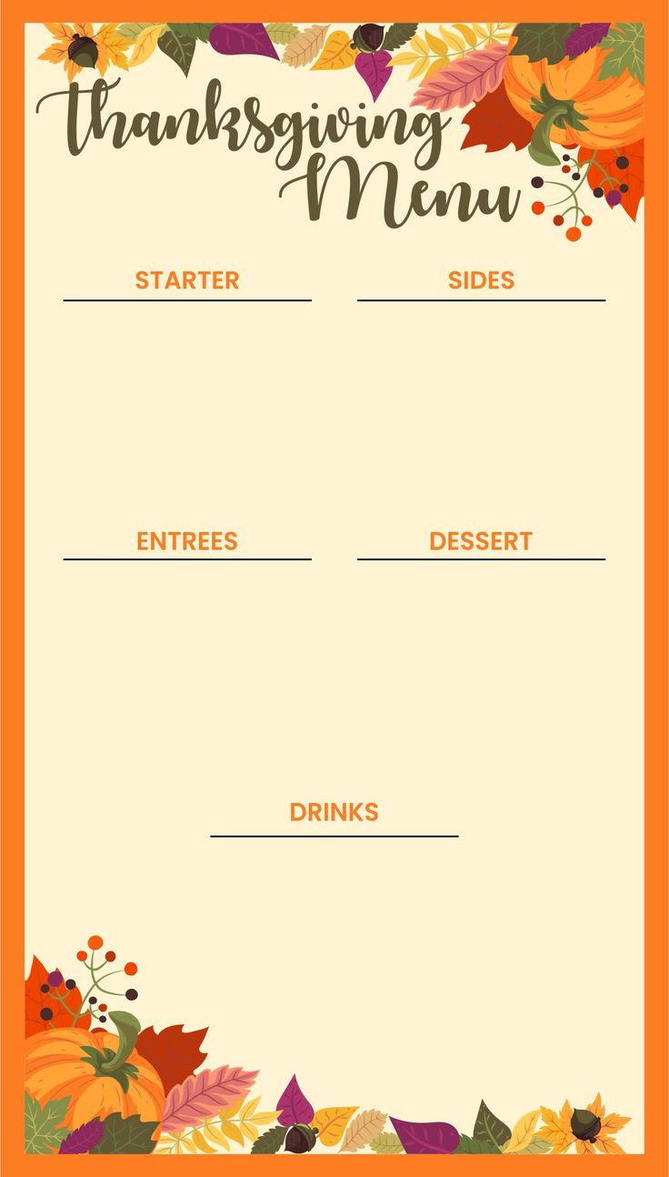 Thanksgiving Menu Templates - 13 Free Pdf Printables | Printablee with regard to Free Printable Thanksgiving Menu Template