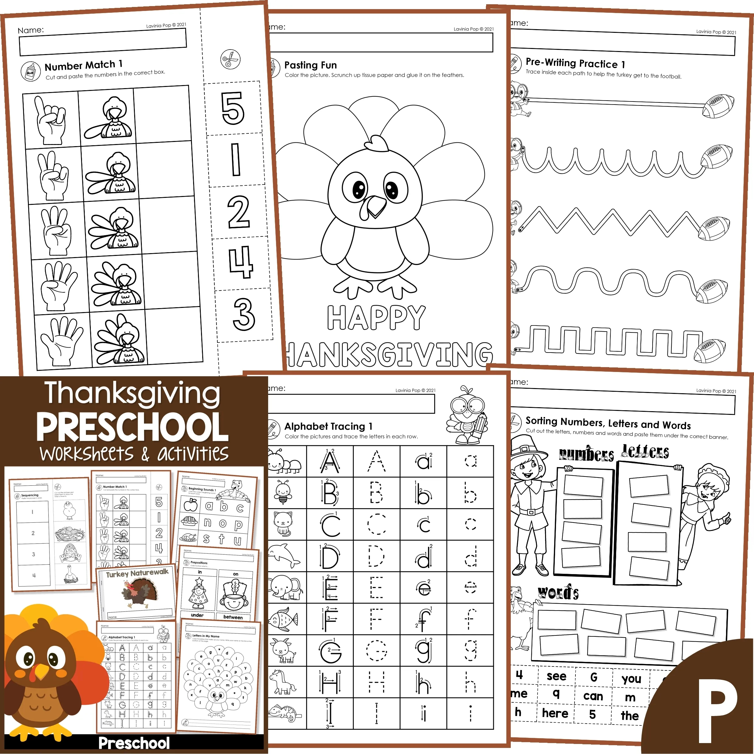 Thanksgiving No Prep Preschool Worksheets &amp;amp; Activities - In My World within Free Printable Thanksgiving Activities For Preschoolers