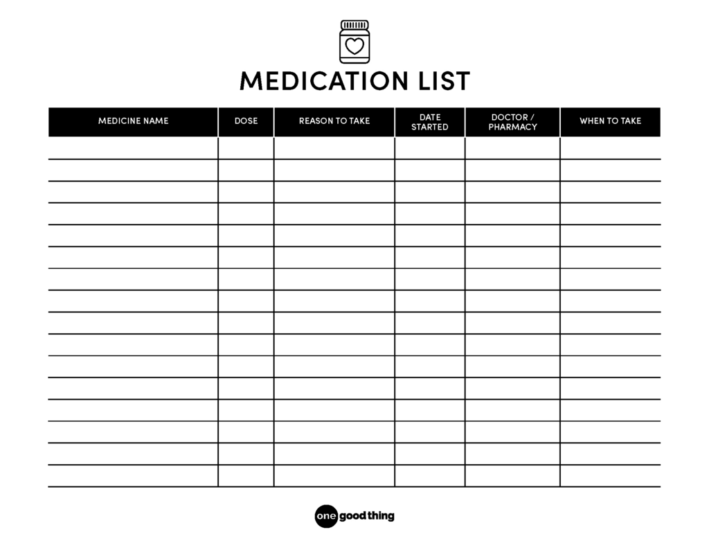 The Only Medication List You Need [Free Printable] Regarding Free Printable Medication List