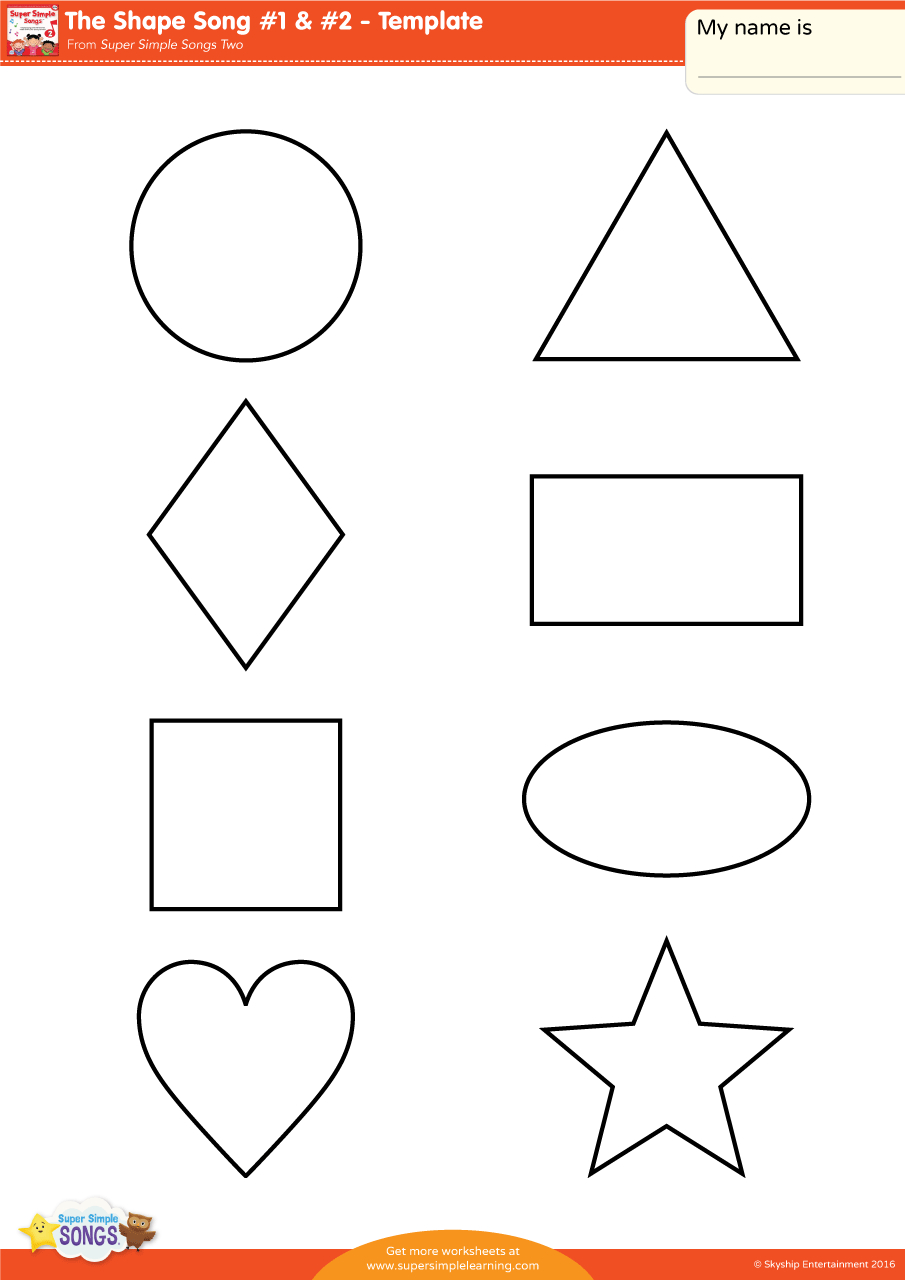 The Shape Song #1 & #2 - Template - Super Simple with Free Shape Templates Printable