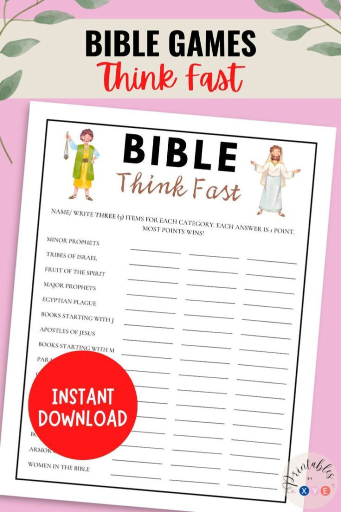Think Fast Christian Bible Game, Printable Family Bible Game With Regard To Free Printable Bible Games For Youth Think Fast Christian Bible Game, Printable Family Bible Game With Regard To Free Printable Bible Games For Youth