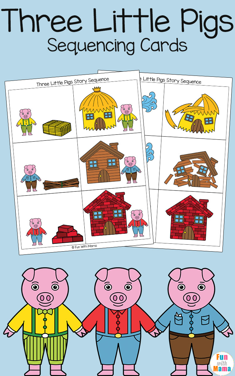 Three Little Pigs Sequencing Cards - Fun With Mama for Free Printable Sequencing Cards
