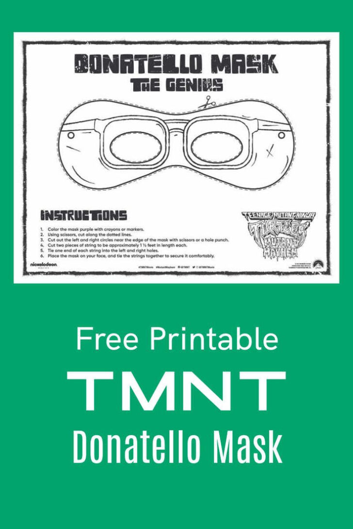 Teenage Mutant Ninja Turtles Free Printable Mask