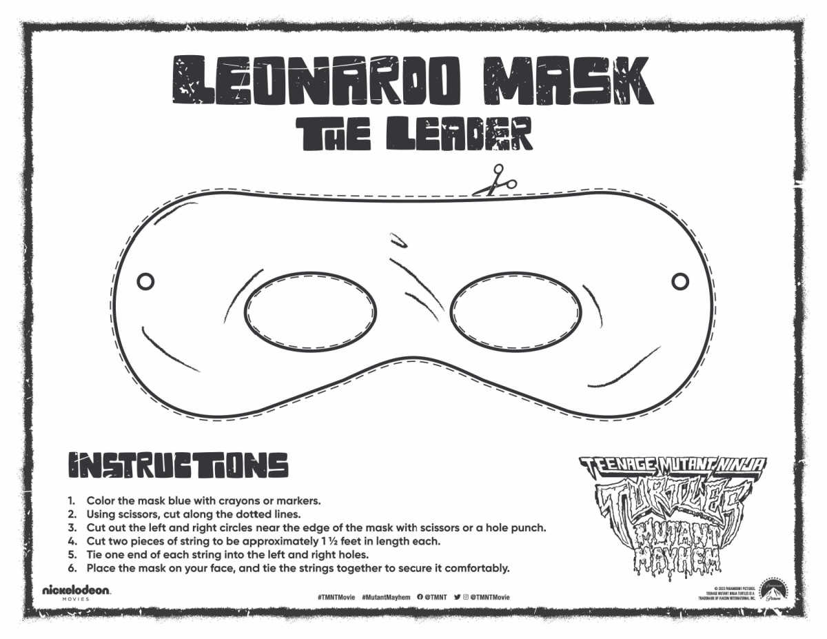 Tmnt Free Printable Leonardo Mask - Mama Likes This for Teenage Mutant Ninja Turtles Free Printable Mask