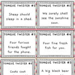 Tongue Twisters For Kids Printable Task Cards Regarding Free Printable Tongue Twisters
