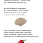 Tongue Twisters Worksheet: How Fast Can You Say It?   All Esl In Free Printable Tongue Twisters